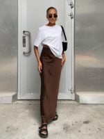 Sophisticated High-Waisted Satin Maxi Skirt