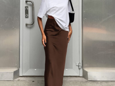 Sophisticated High-Waisted Satin Maxi Skirt