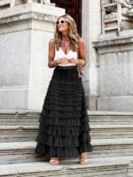 Multi-layer Mesh Cake Swing Skirt