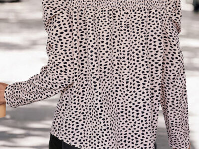 Latest Round Neck Leopard Print Long Sleeve Shirt