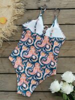 Sleeveless Retro Printed One-Piece Swimsuit with Sexy Design