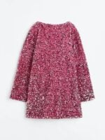 Round Neck Long Sleeve Sequin Dress- Loose and Sexy