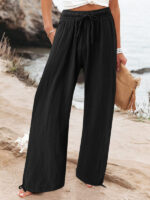 Versatile Elastic Wide Leg Trousers