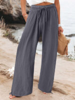 Versatile Elastic Wide Leg Trousers