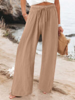 Versatile Elastic Wide Leg Trousers