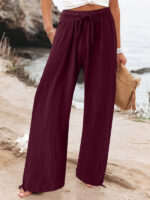 Versatile Elastic Wide Leg Trousers