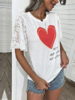 Stylish Love Printed Short Sleeve T-Shirt
