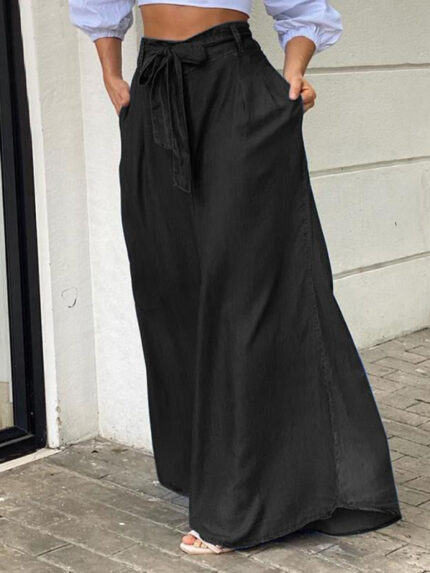 High-Waisted Denim Maxi Skirt | Casual and Stylish Plus-Size Elegance