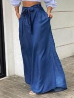 High-Waisted Denim Maxi Skirt | Casual and Stylish Plus-Size Elegance