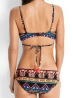 Western Charm- Printed Stretch Elastic Two-Piece Bikini with Feminine Flair