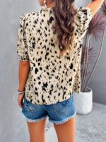 Casual Printed Short-Sleeve Pullover Top