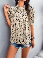 Casual Printed Short-Sleeve Pullover Top