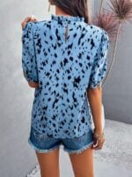 Casual Printed Short-Sleeve Pullover Top