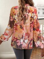 Printed Round Neck Long Sleeve Top