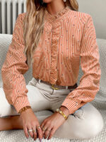 Striped Long-Sleeved Blouse