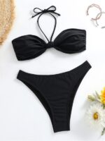 Elegance in Knots- Halterneck String Bikini with Feminine Details