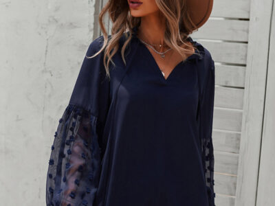 Top with Puff Sleeves | Elevate Your Casual Style with Solid Color Elegance