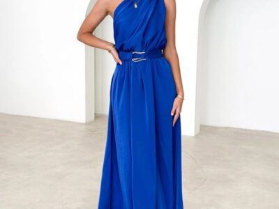 One-Shoulder Strapless Backless Dress with Slim Waist