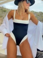 Elegant Color Block Women’s Swimsuit