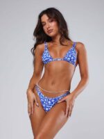 Floral Print Double Strap Bikini Swimsuit for Women