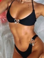 Heart-Shaped Split Bikini-High-Waisted Sexy Swimsuit