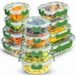 24-Piece Glass Storage Containers with Lids – Leak Proof and Dishwasher Safe, Ideal for Meal Prep and Food Storage