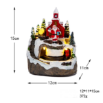 Christmas House Village Music Box – Electric Glowing Snow Village with Santa Claus, Miniature Ornaments for Xmas Decor