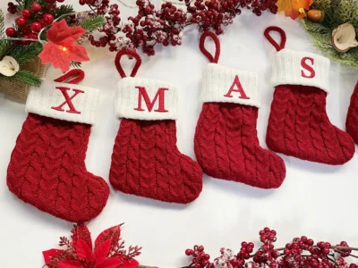 Christmas Alphabet Knitting Socks – Tree Ornaments & Home Decorations for Noel, New Year, & Xmas Gifts