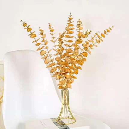 10pcs Decorative Artificial Golden Flowers – Wedding Decoration, Flower Arrangement for Living Room Decor