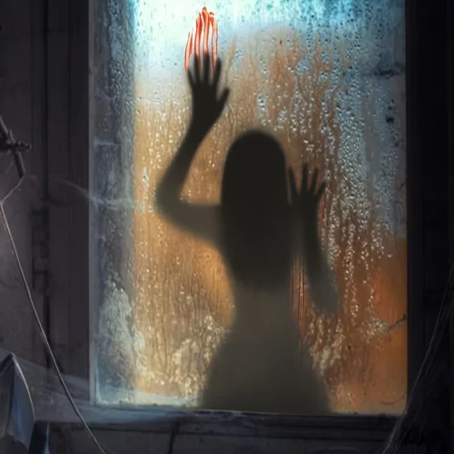 Horror Glass Window Decoration Stickers – PVC Self-Adhesive Female Ghost
