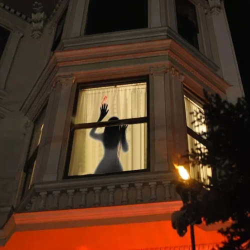 Horror Glass Window Decoration Stickers – PVC Self-Adhesive Female Ghost - Image 3