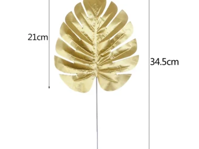 10PCS S/M/L Golden Monstera Turtle Leaves - Artificial Decorative Leaves for Home, Wedding, and Party Decor