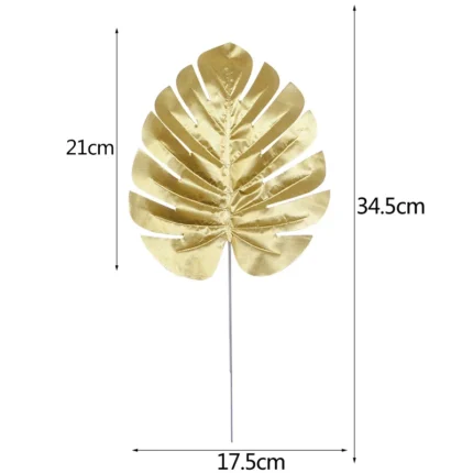 10PCS S/M/L Golden Monstera Turtle Leaves - Artificial Decorative Leaves for Home, Wedding, and Party Decor