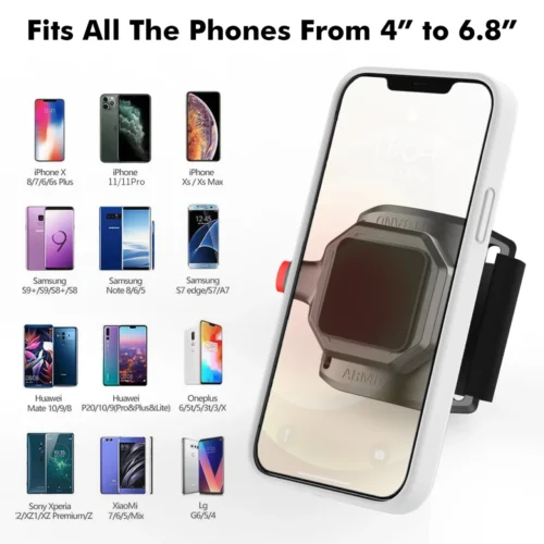 Armband Phone Holder – Universal Quick Mount Sports Wristband for Running, Hiking, and Fitness, Mobile Phone Support for iPhone and Samsung