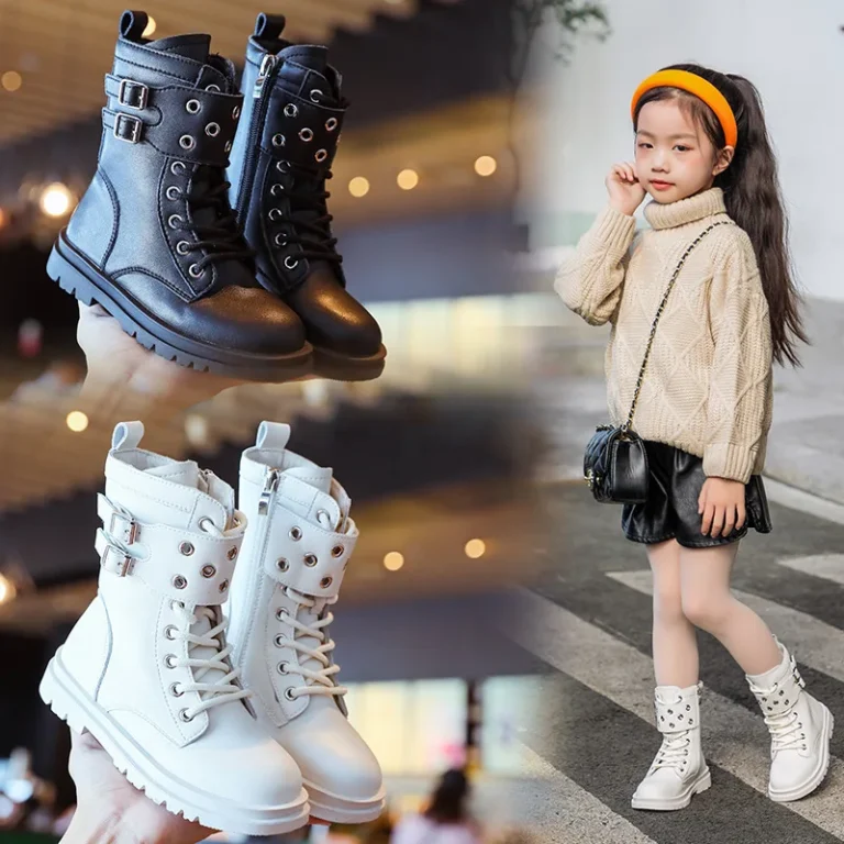 Kids Snow Boots for Girls - Non-Slip Splash Prevention Warm Boots, PU Leather Fashion Princess Casual Shoes Snow Booties