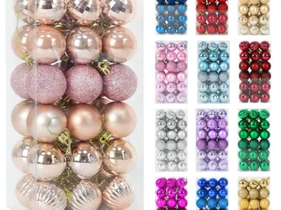 1 Box Christmas Balls & Tree Ornaments - Xmas Hanging Pendants for Home Party Decor | New Year Noel Navidad Gifts