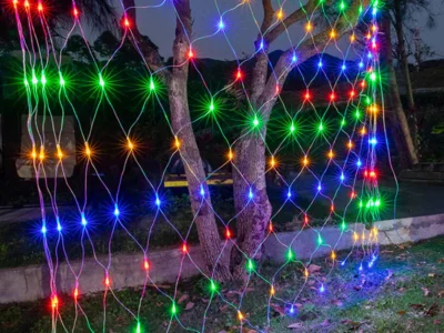 1.5x1.5M/3x2M/6x4M LED Net Mesh String Lights - Outdoor Waterproof Curtain Lights for Garden, Christmas, Wedding, & Party Decor