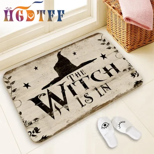 Halloween Home Decor – The Witch Is In Bathroom Mat