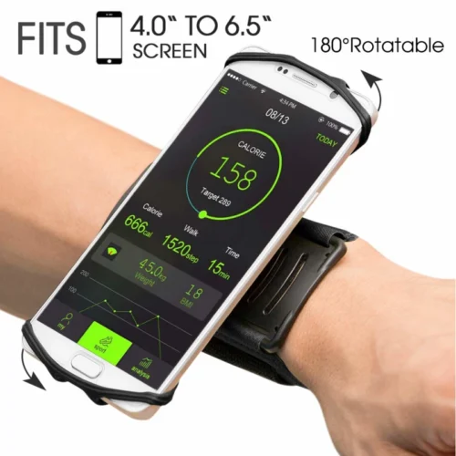 Outdoor Sports Phone Holder Armband, Adjustable Wrist Strap Bracket for Running, Cycling, and Gym