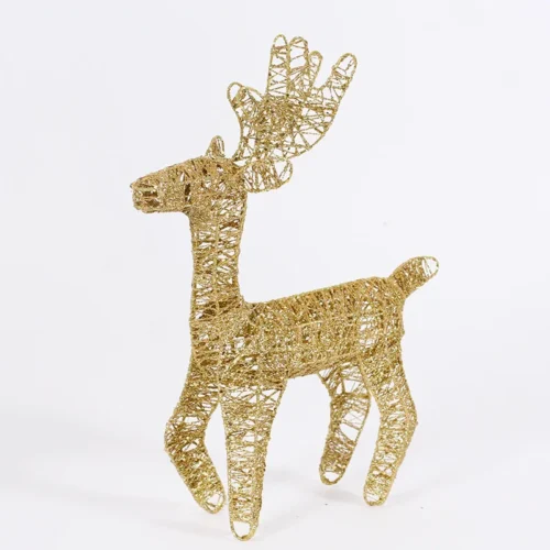 Christmas Reindeer Metal Wrought Iron 3D Garden Patio Decoration – Illuminated Family of Three