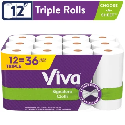 Signature Cloth Paper Towels – 12 Triple Rolls| Tackle Any Cleaning Job with Confidence