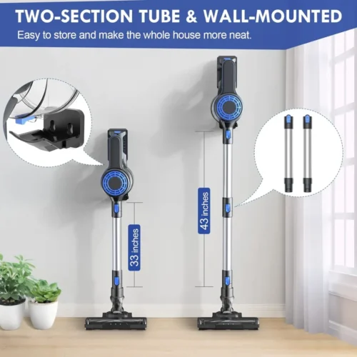 Powerful Lightweight Handheld Vacuum Cleaner – 2PCS, 20000Pa Suction, 35-Min Runtime, LED Display