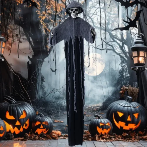 Glowing Eyes Skeleton Pendant with LED Lights - Image 4