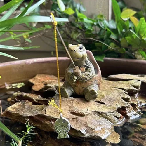 Cute Turtle Patio Decoration | Cute Turtle Resin Figurine for Outdoor Garden Décor