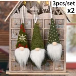 6pcs Christmas Mini Doll Tree Pendant Xmas Decoration for Home Gnome Doll Kids New Year Gifts Navidad