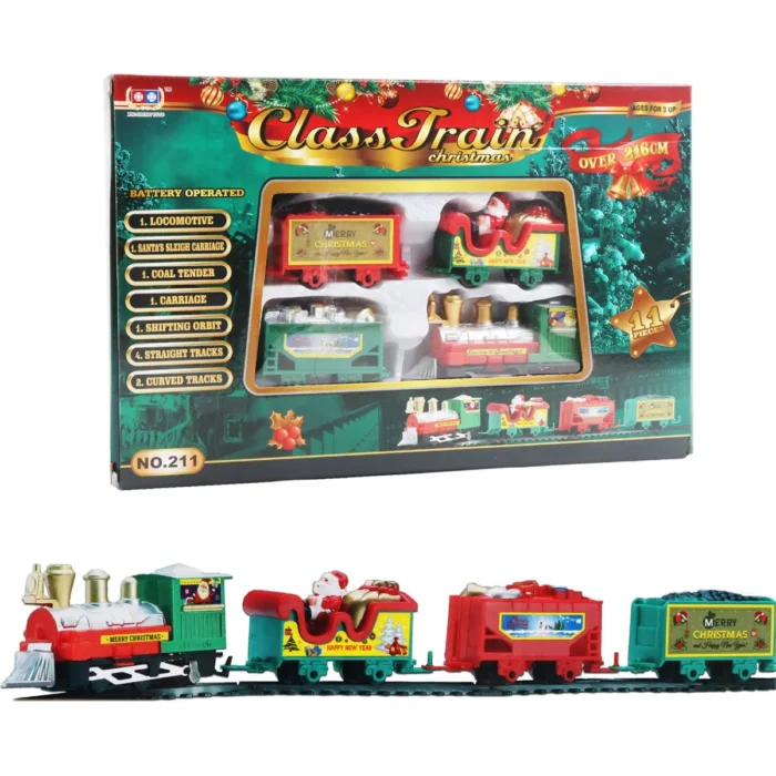 Christmas Realistic Electric Train Set, Easy To Assemble & Safe For Kids Gift & Party Home Xmas Tree Decoration