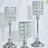 1pc Gold Crystal Candle Holder - 3 Sizes, Tea Light Candlestick Holders Centerpiece for Wedding, Tables, Fireplaces, Party, Home Decor