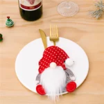 4/2/1PCS Xmas Cutlery Bag - Santa Claus Knife & Fork Storage Pocket for Christmas Tableware Decor | New Year Home Ornament