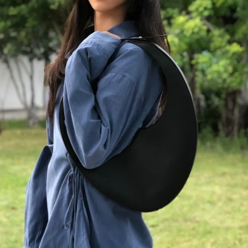 Luxury Designer Women's Handbag | Vintage Half Moon Shoulder Bag