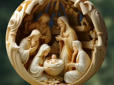 New Creative Painted Nativity Christmas Pendant – Acrylic Hangable Tree Ornaments for Home Decor